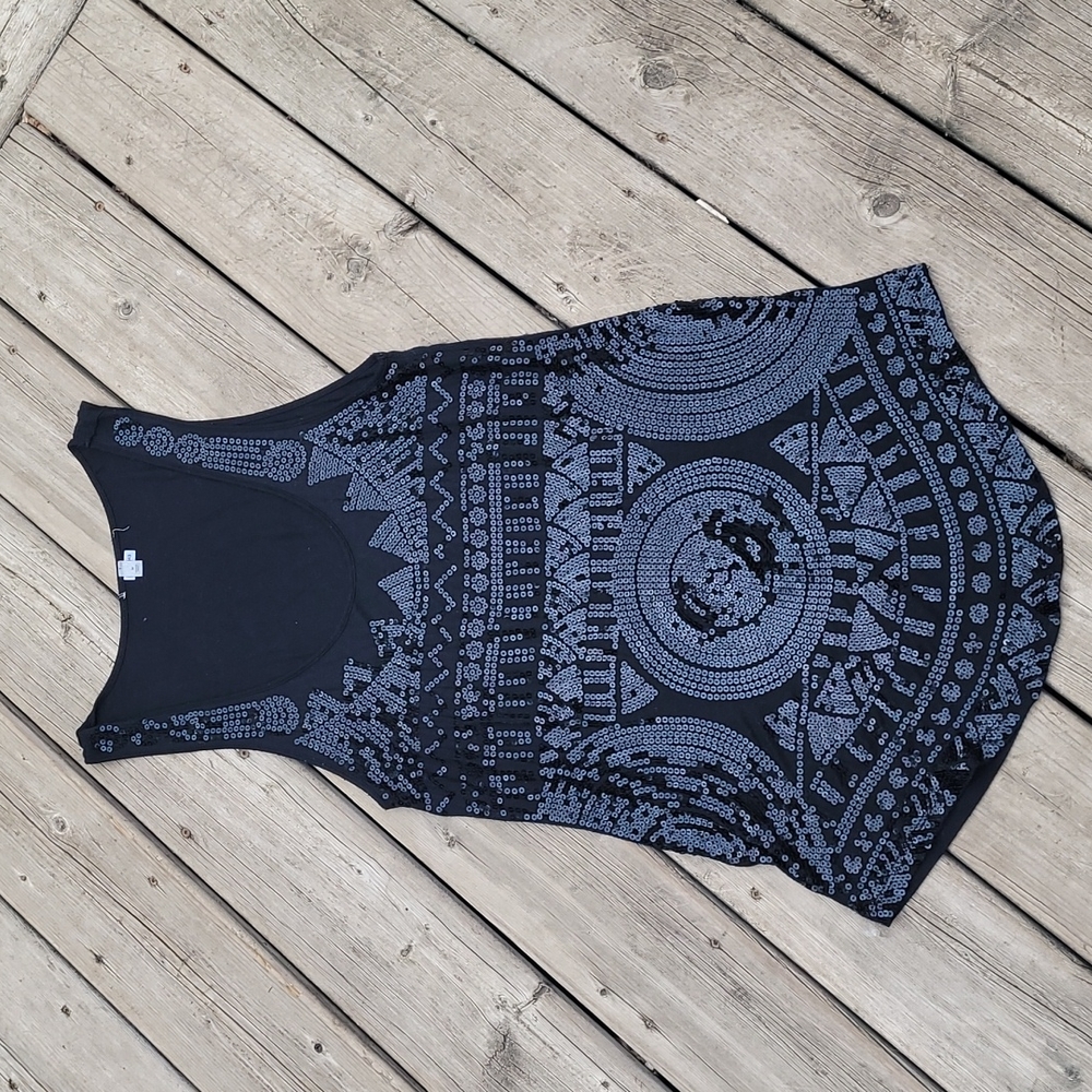 Sequins front jersey back cami